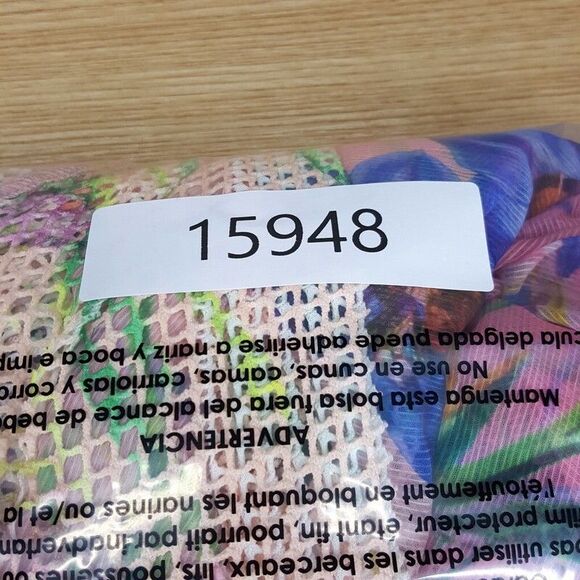 PATBO Womens Dress XS Pink Iris Floral Crochet Robe Tie Front Cascading Sheer - Picture 14 of 14